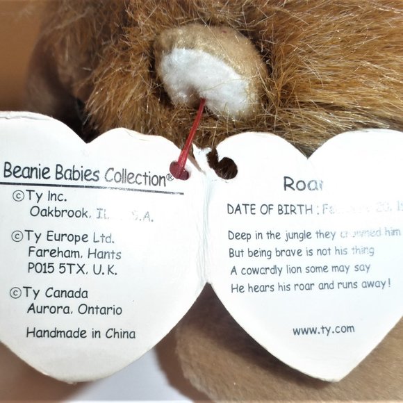 Rare ERROR 1996 TY BEANIE Baby ROARY Lion Feb 20th Beanie Babies Collection - Picture 8 of 8